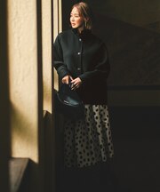 【SHIHOさん着用・着こなしのアクセントに】ダルメシアンドットプリント スカート