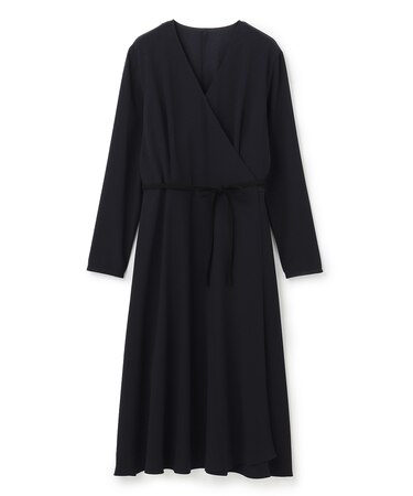 【洗える】SENTIER / バックサテンカシュクールワンピース
