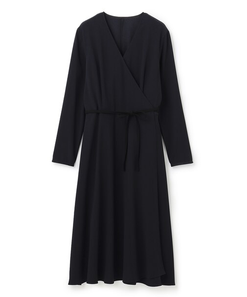 【洗える】SENTIER / バックサテンカシュクールワンピース