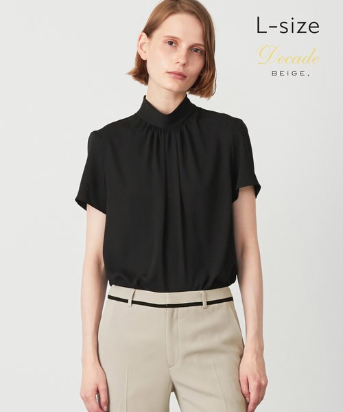 L-size】EVA / ハイネックブラウス｜ベイジの通販｜&mall（アンド