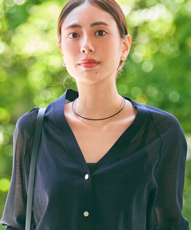 SILVER BERRY / レザーコンビネックレス