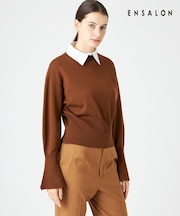 【WEB限定】AMBRE / シャツカラー付きニット