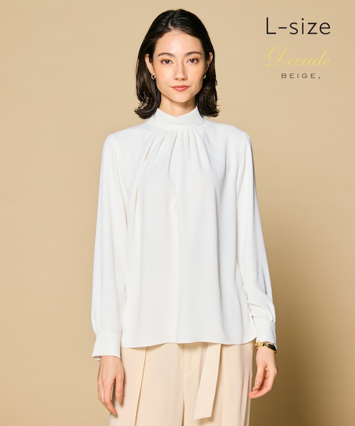 L-size・定番】EVA / ハイネックロングスリーブブラウス｜ベイジの通販