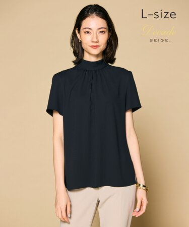 【L-size】EVA / ハイネックハーフスリーブブラウス
