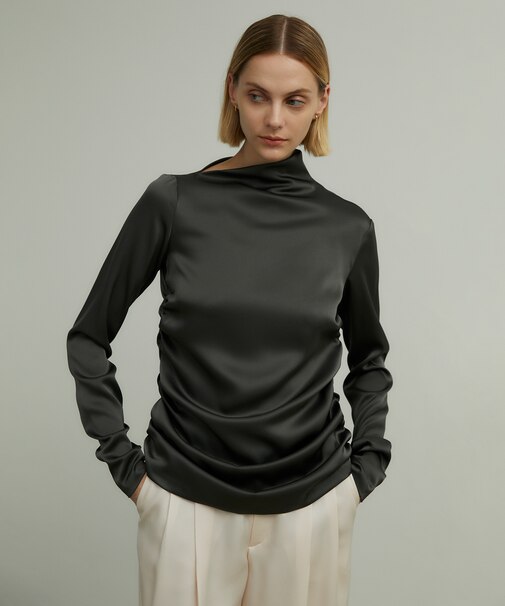 GINETTE / シャーリングブラウス