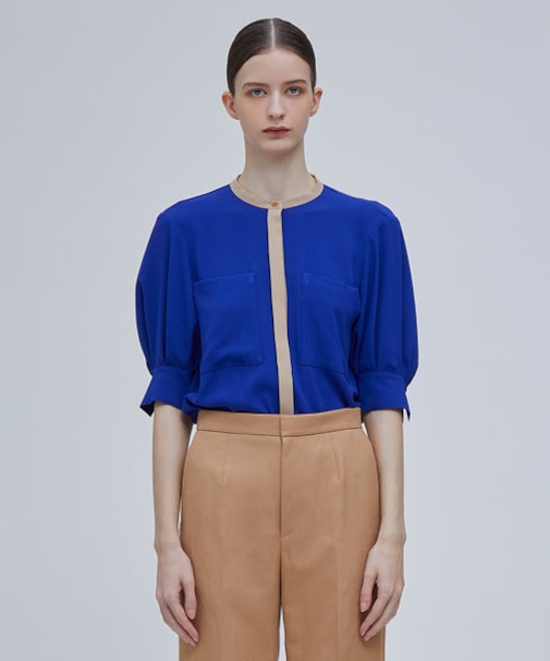 SIBYLLE / 配色カラーパフスリーブブラウス