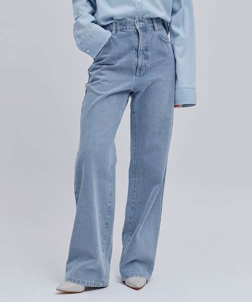 【洗える】VICTOR / ワイドデニムパンツ