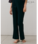 【BEIGE、ecru/WEB限定】RIB BOTTOMS / ウエストゴムストレッチリブフレアパンツ