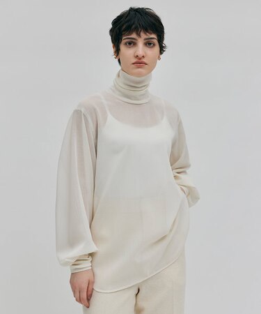 【洗える】MOYE / ハイネックブラウス