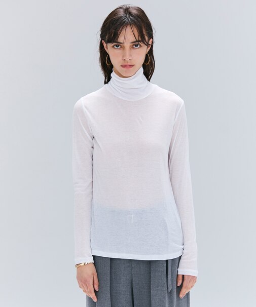 【洗える】SORE / シアーコットンハイネックカットソー