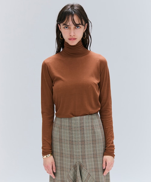 シャルレ コットンシアーハイネック LL セール】 【洗える】CASHMERE BLEND タートルネック ニット