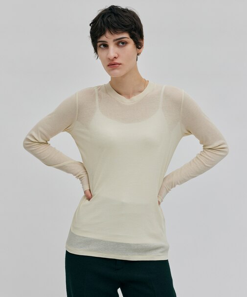 【洗える】SORE / シアーコットンクルーネックカットソー