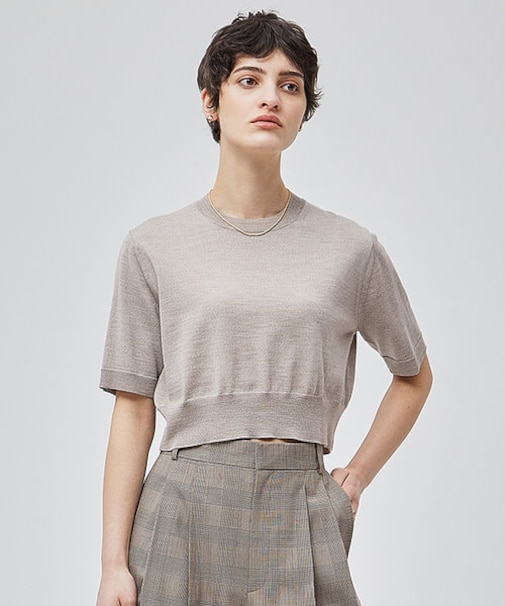【洗える・Precious 9月号掲載】LA MONNAIE / ショート丈ニット