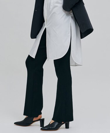 【洗える】ROUBINE / リブニットパンツ