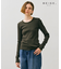 【BEIGE、ecru/WEB限定・洗える】RIB TOPS /  コットンシルクロングスリーブトップス