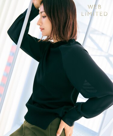 【WEB限定・洗える】LECERF / 異素材ニットトップス　※新規でUPの為 WEB OFF(KRCWGA0350)