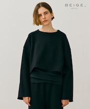 【BEIGE、ecru/WEB限定・洗える】LOOP BACK / コットンスウェットクロップドトップス