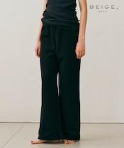 【BEIGE、ecru/WEB限定・洗える】LOOP BACK / コットンワイドストレートパンツ