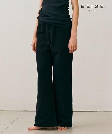 【BEIGE、ecru/WEB限定・洗える】LOOP BACK / コットンワイドストレートパンツ
