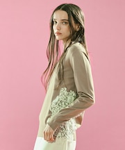 【ご好評により新色追加！洗える】WILLOW / アシンメトリーレースクルーネックニット