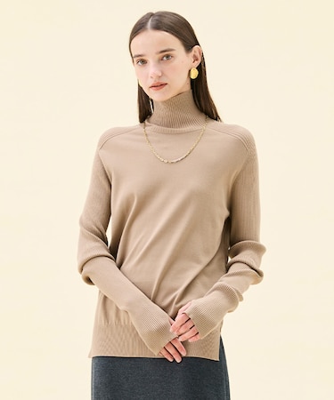 【洗える】WILLOW / サムホールハイネックニット