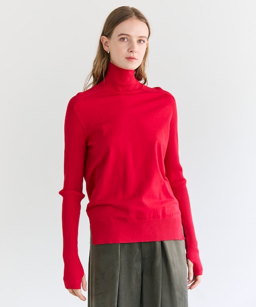 【洗える】WILLOW / サムホールハイネックニット