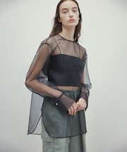ERICA / シルクシースルークルーネックブラウス