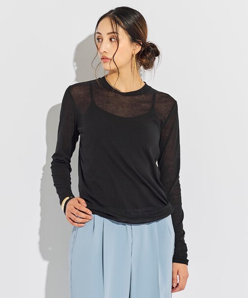 【洗える】SORE / コットンシアークルーネックカットソー