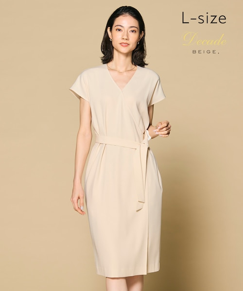 洗える・L-size】CINDY / ラップワンピース｜ベイジの通販｜&mall