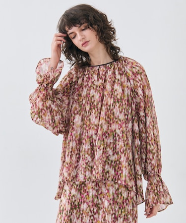 【洗える】BORONIA / フラワーシフォンブラウス