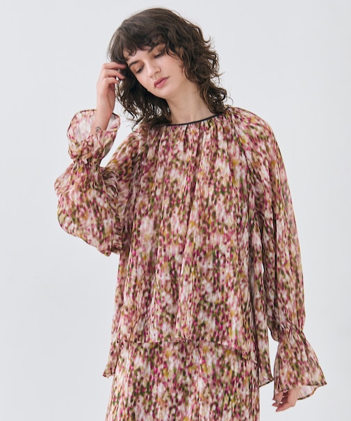 【洗える】BORONIA / フラワーシフォンブラウス