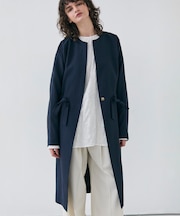 【洗える】PORDIC / ノーカラードルマンロングコート