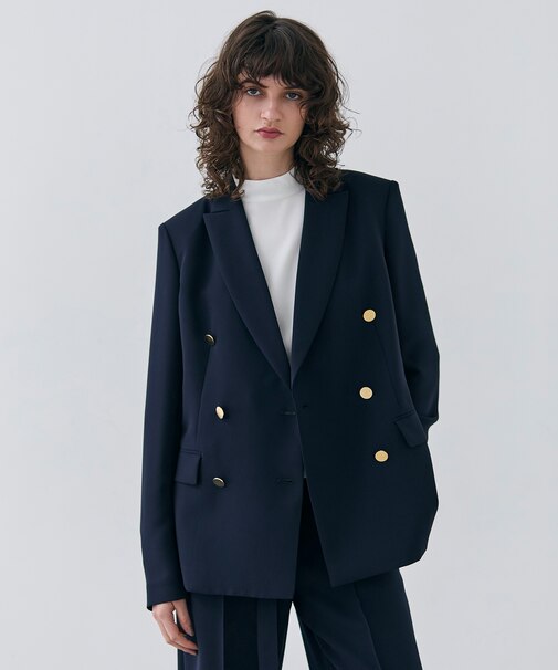 【洗える・大人百花 春号掲載】JASMINE / ゴールドボタンダブルジャケット