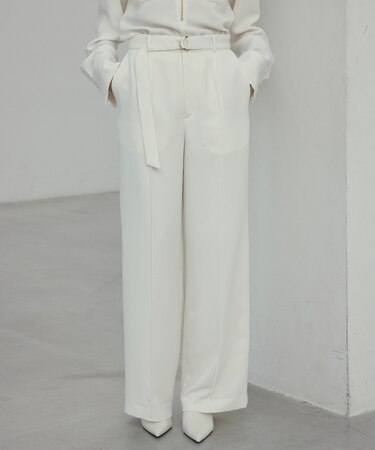 【洗える・Precious 4月号掲載】JASMINE / ベルト付きワイドストレートパンツ