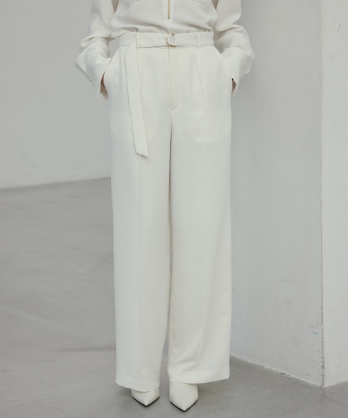 【洗える・Precious 4月号掲載】JASMINE / ベルト付きワイドストレートパンツ
