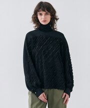 【洗える】BANKSIA / ニットコンビカットジャカードブラウス