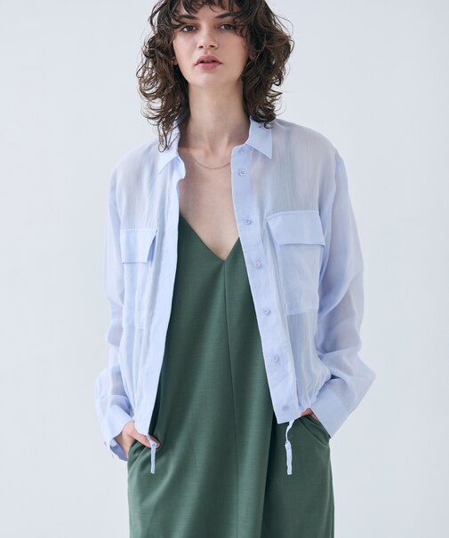 【洗える・Precious 6月号掲載】PAULINE / ビックポケットドロストリネンブラウス