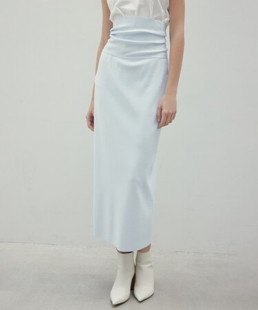 【洗える】LAURA / Iラインリブスカート