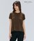 【BEIGE、ecru/WEB限定・洗える】FINE DRY TOUCH / ねじりデザインコットンクルーネックTシャツ