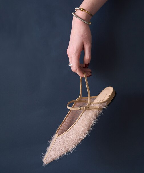 【一部店舗限定】HENRI EN VARGO / LULU ファーバックストラップパンプス