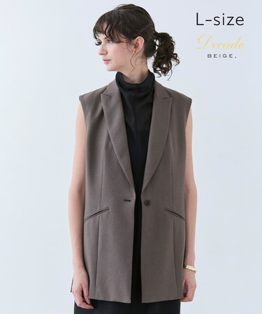 【L-size・洗える】CAROLE / リネンライクノースリーブジレジャケット