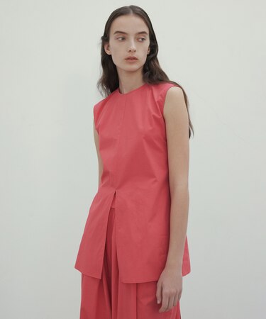 【洗える・GISELe 6月号掲載】MALLOW / バックリボンコットンノースリーブブラウス