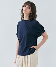 【洗える】STOCK / オーガニックコットン半袖ギャザートップス