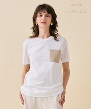 【WEB限定・洗える】TORENIA / レザーポケットコットンクルーネックTシャツ