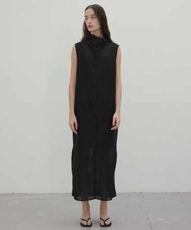 【洗える・吸水速乾・防シワ・eclat 7・8月号掲載】LIATRIS / オフタートルノースリーブワンピース