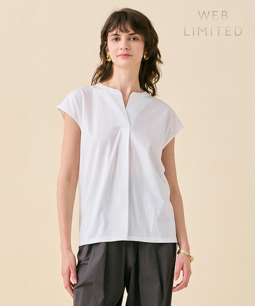 【WEB限定・洗える】MELISSA / バックシフォンスキッパー半袖トップス