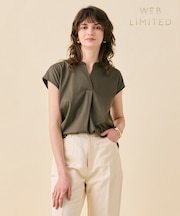 【WEB限定・洗える】MELISSA / バックシフォンスキッパー半袖トップス