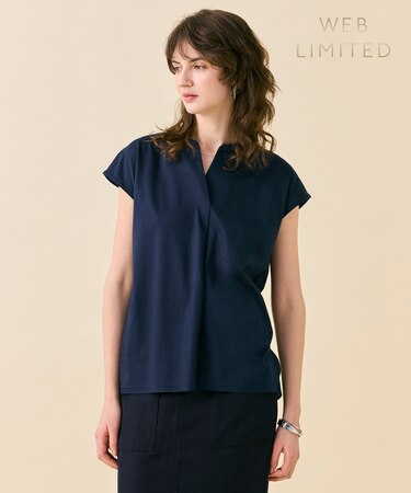 【WEB限定・洗える】MELISSA / バックシフォンスキッパー半袖トップス