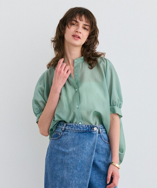 【洗える】AMARYLLIS / シアーパフオーバーサイズブラウス