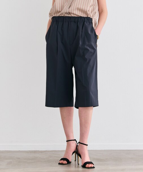 【接触冷感/UVカット/洗える】YANN / ウエストゴムハーフタックパンツ